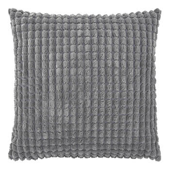 Dutch Decor - ROME - Sierkussen 45x45 cm - 100% polyester - effen kleur - Charcoal Gray - antraciet