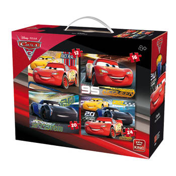 King puzzel 4-in-1 Disney Cars 3 - 12 + 16 + 20 + 24 stukjes
