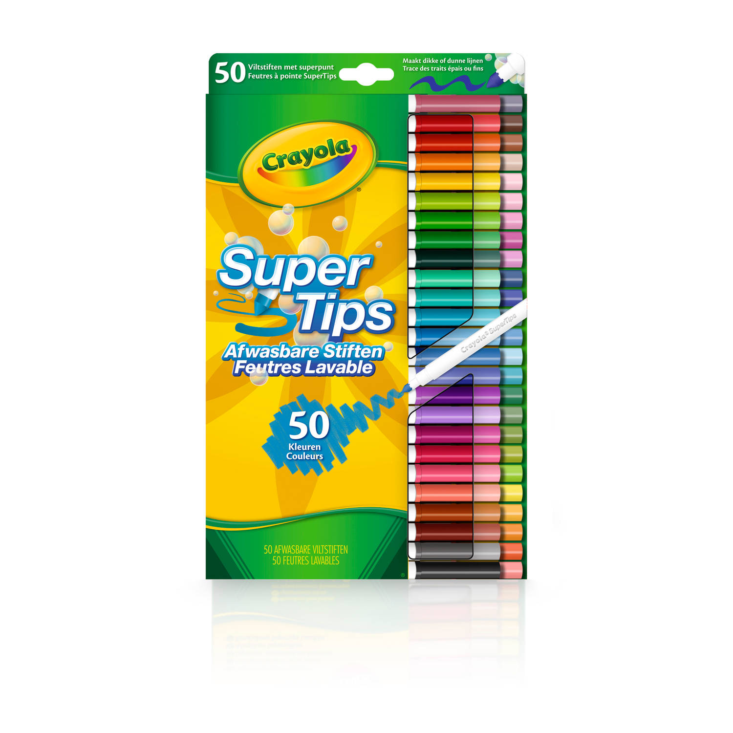 Crayola - Supertips - 50 Wasbare Viltstiften - Dunne en dikke lijnen