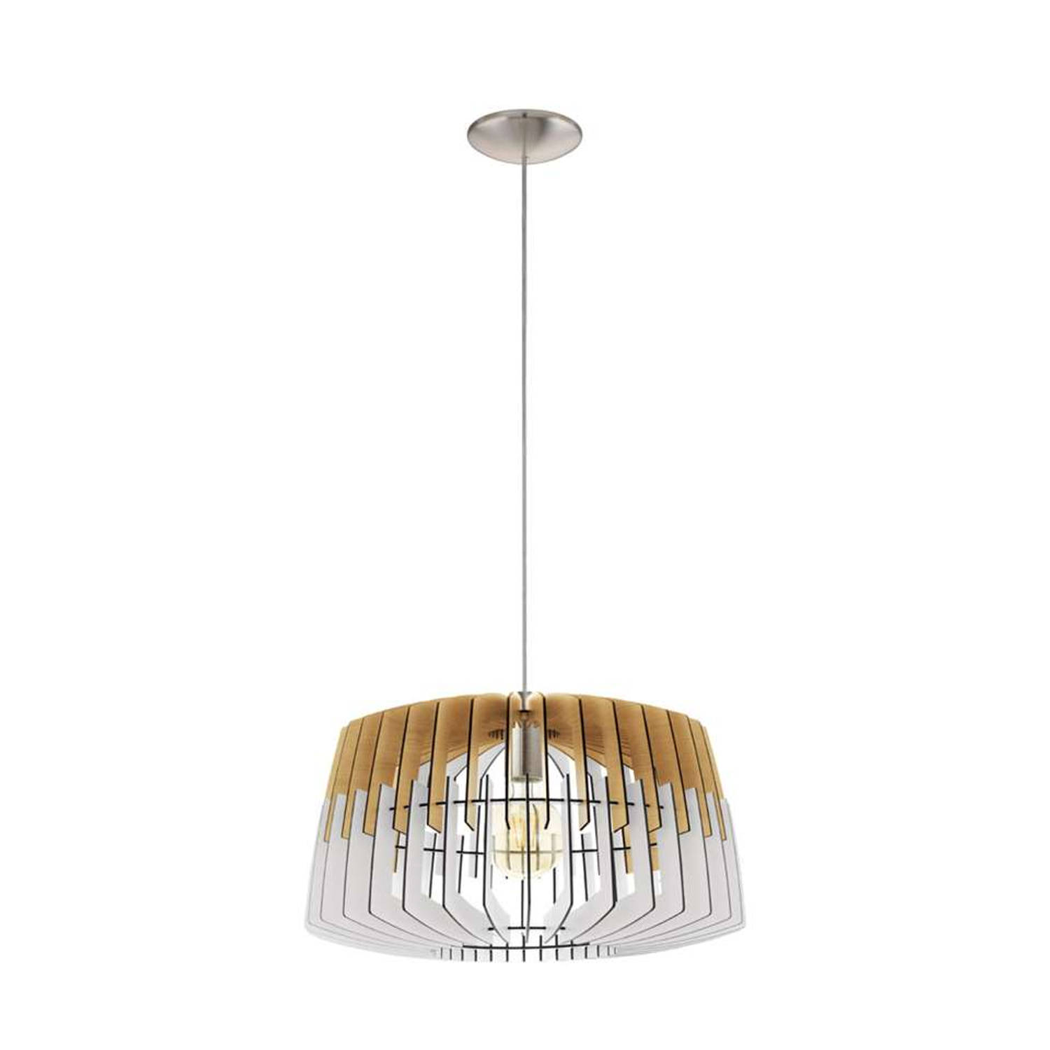 EGLO hanglamp Artana ahorn/wit/hout Blokker