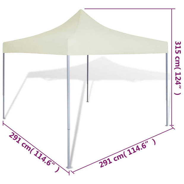 vidaXL Partytent inklapbaar 3x3 m crème