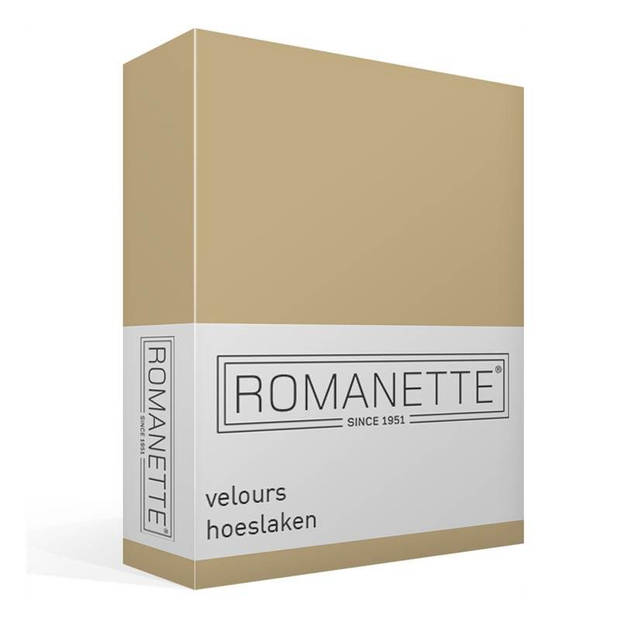 Romanette velours hoeslaken - 80% katoen - 20% polyester - 1-persoons (80/90/100x200/220 cm) - Camel