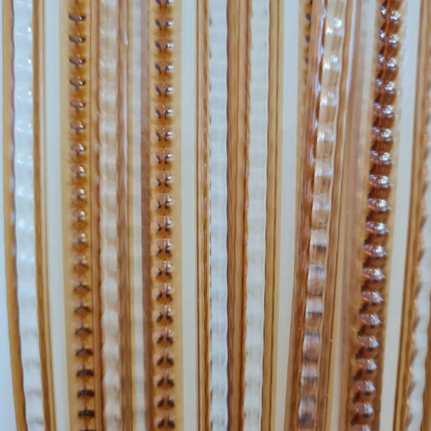 Bruin anti insecten gordijn 90 x 220 cm kunststof/plastic PVC tris - Vliegengordijnen