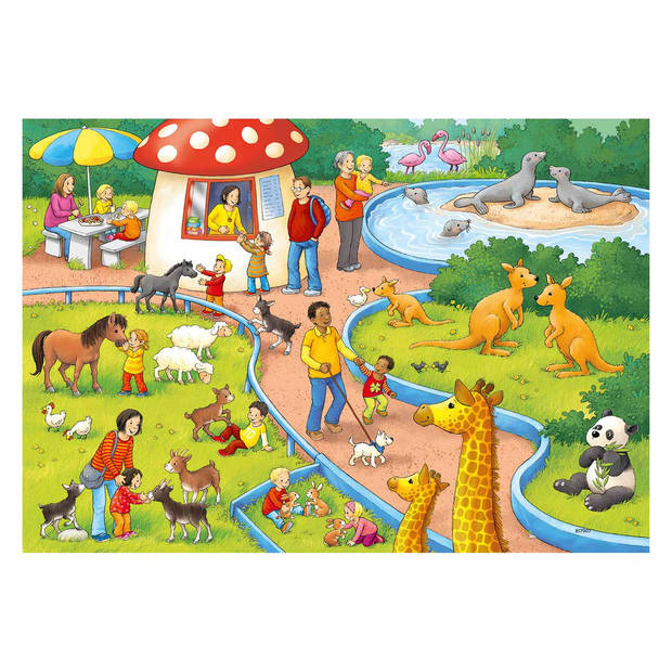 Ravensburger puzzel een dag in de dierentuin - 2 x 24 stukjes