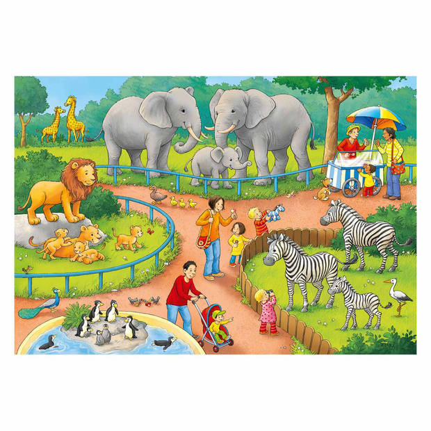 Ravensburger puzzel een dag in de dierentuin - 2 x 24 stukjes