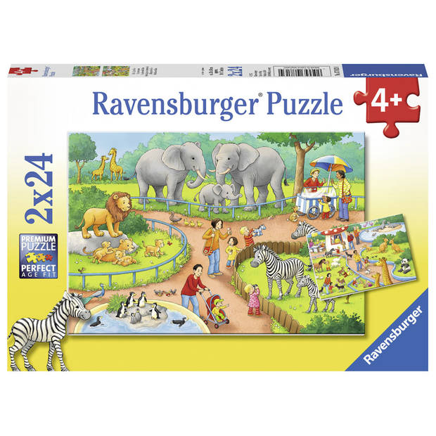 Ravensburger puzzel een dag in de dierentuin - 2 x 24 stukjes