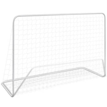 vidaXL Voetbaldoel met net 182x61x122 cm staal wit