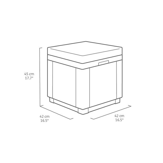 Allibert Cube Tuintafel - 42x42x39 cm - Grafiet