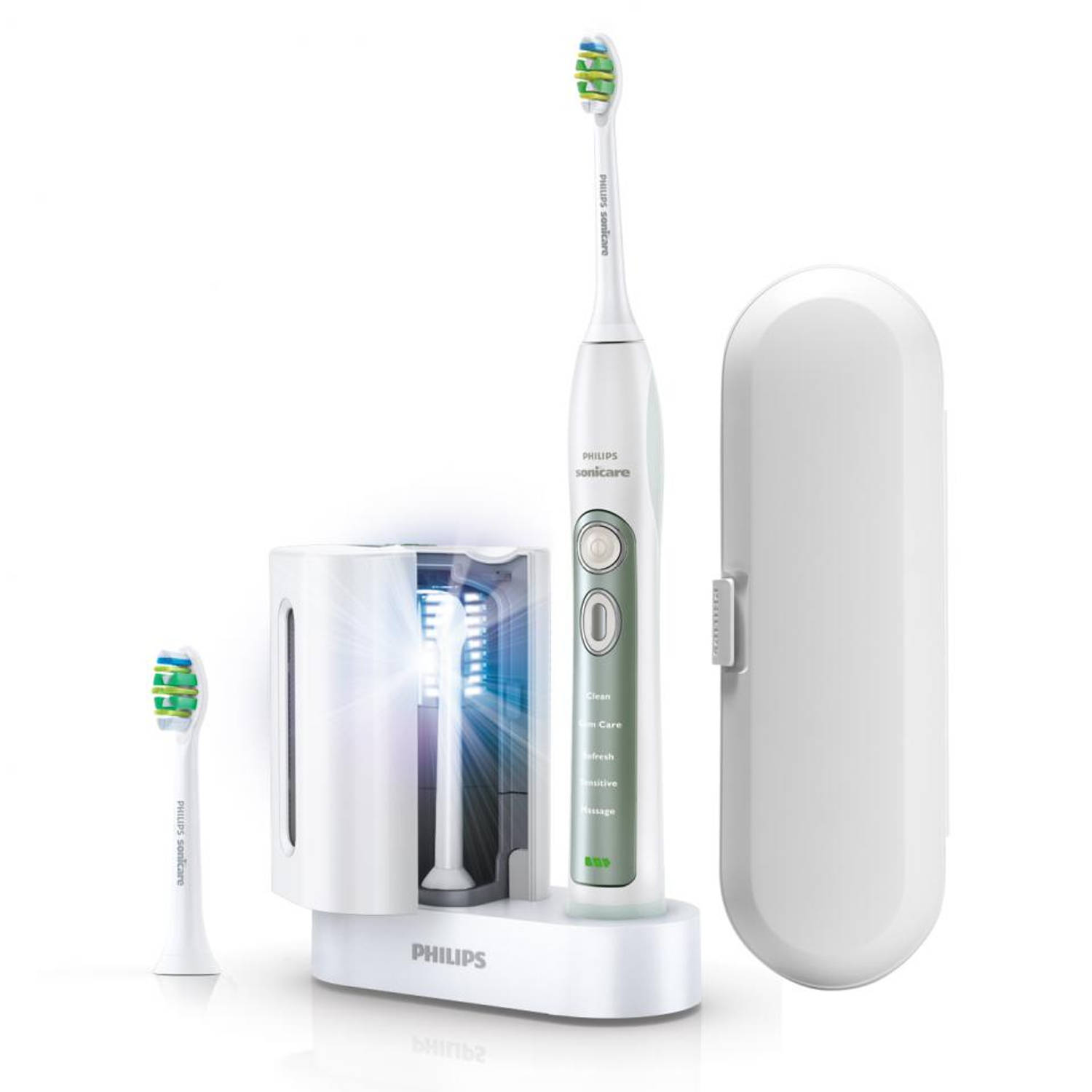 Sonicare elektrische tandeborstel Flexcare + UV Sanitizer HX6972/03 - wit | Blokker