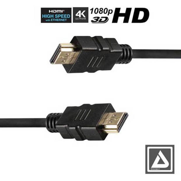 LAV - 1.4 HDMI kabel - 0,50 meter - Ultra HD 1080P - Verguld