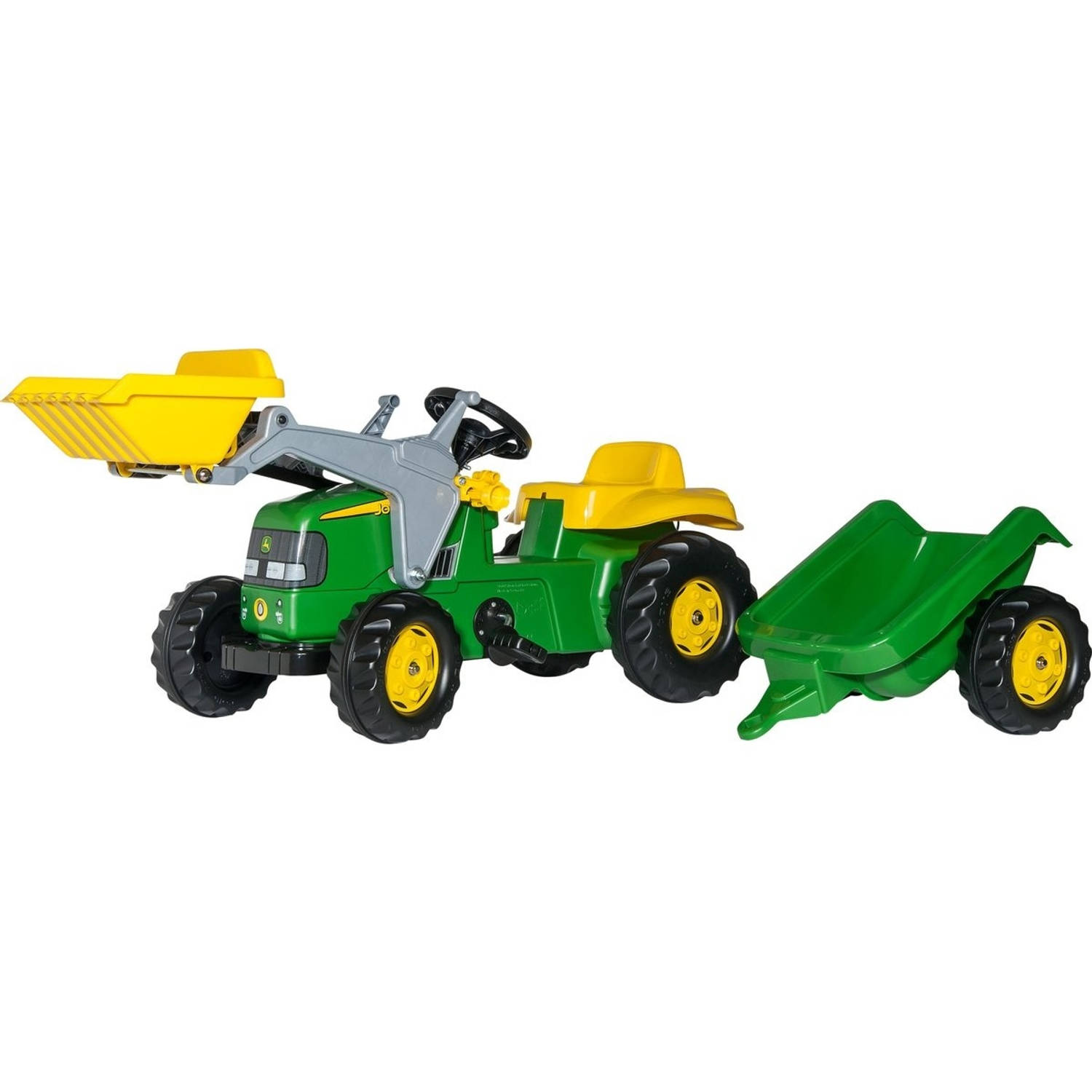 Rolly Toys 023110 RollyKid John Deere Tractor met Lader en Aanhanger