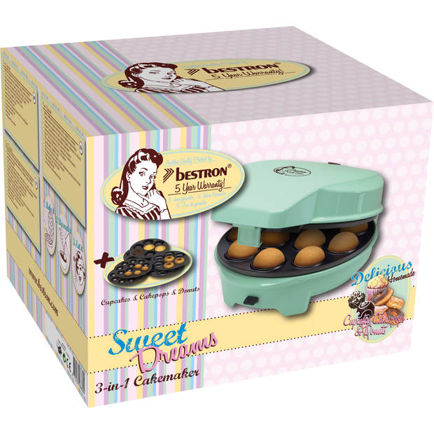 Bestron cupcakemaker 3-in-1 Sweet Dreams 700W 26 cm mintgroen