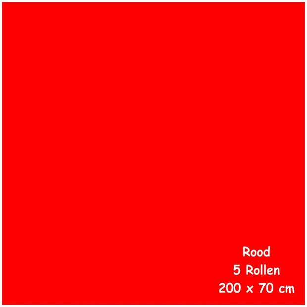 Benza Kaftpapier Schoolboeken - Rood - 200 x 70 cm - 5 rollen
