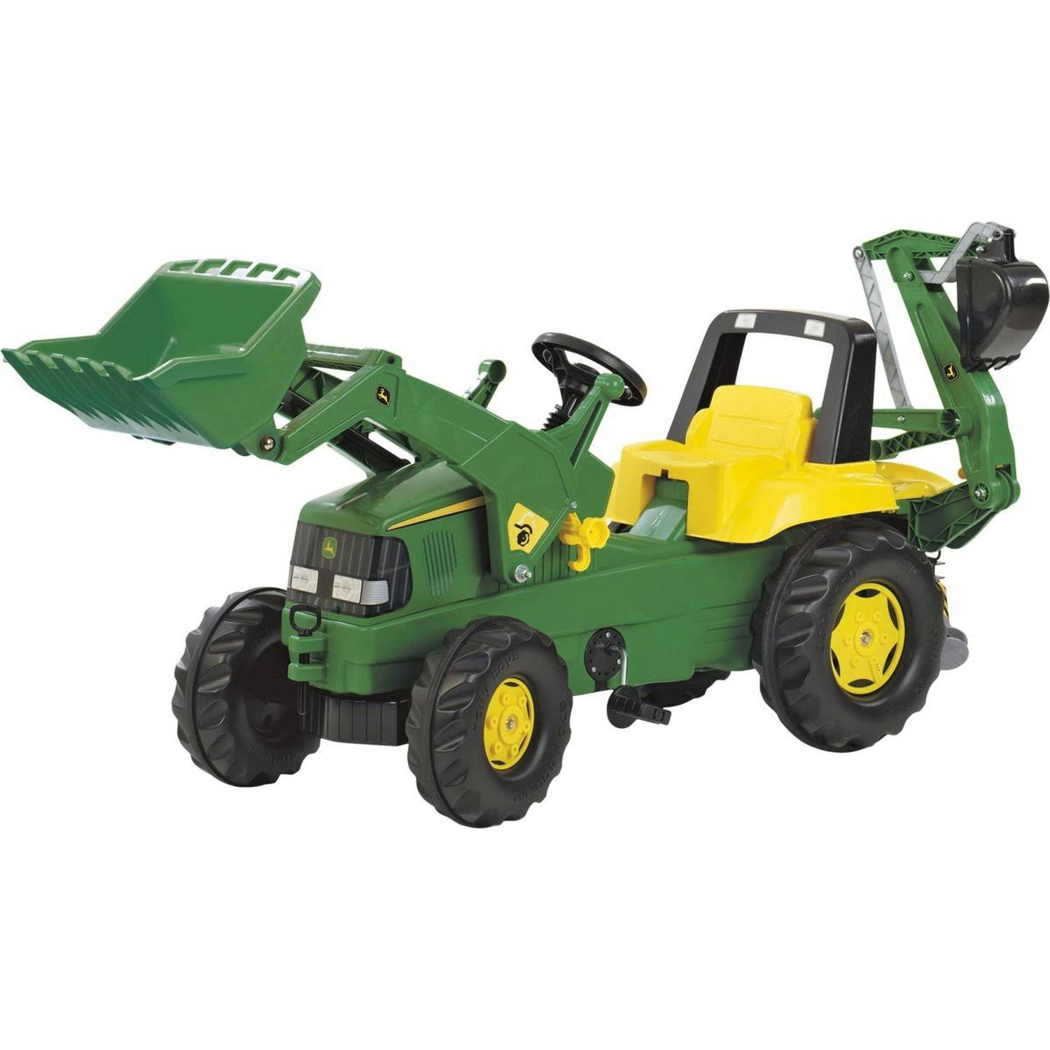 Rolly Toys 811076 RollyJunior John Deere Tractor met Lader en Graafmachine