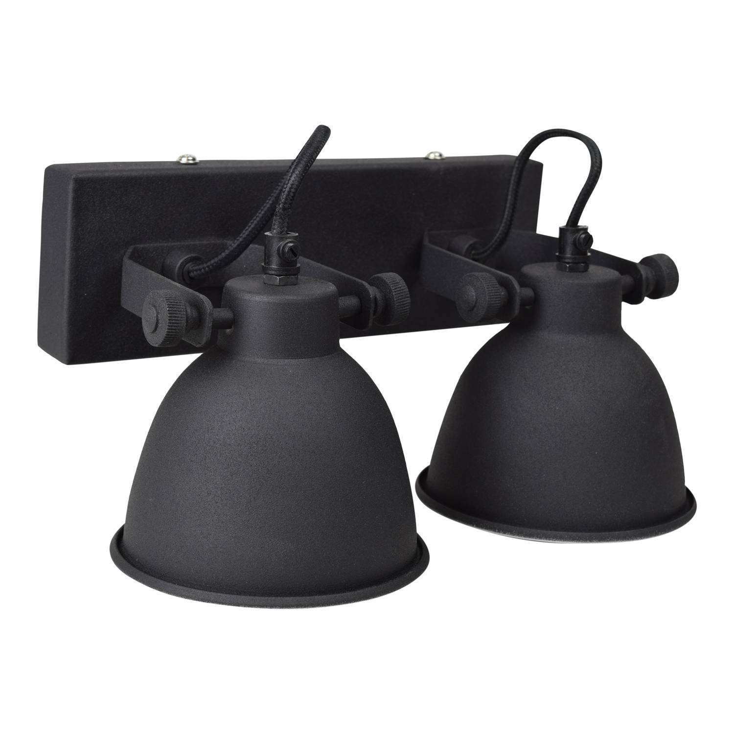 Urban interiors - industrial dubbel wandlamp - zwart
