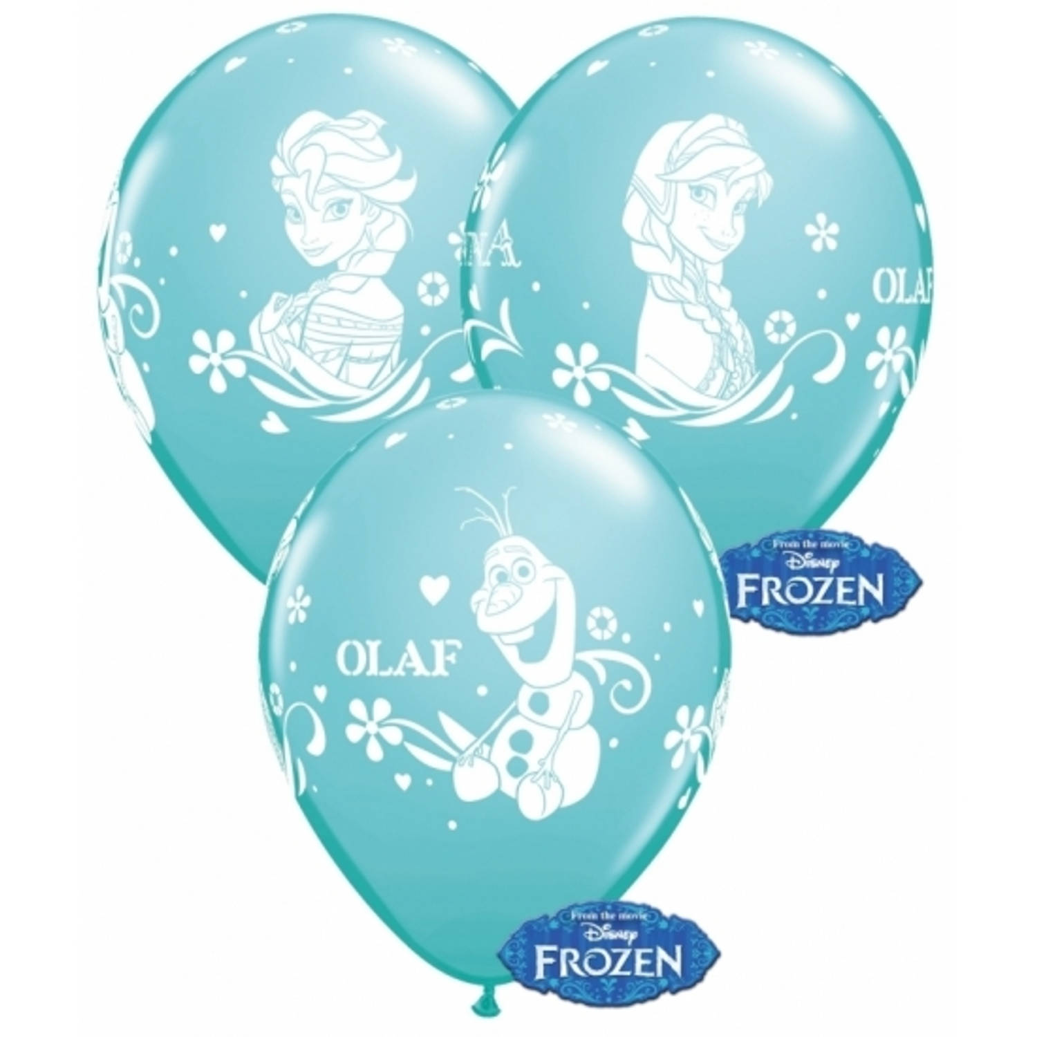 6x stuks Blauwe Disney Frozen thema ballonnen - Ballonnen