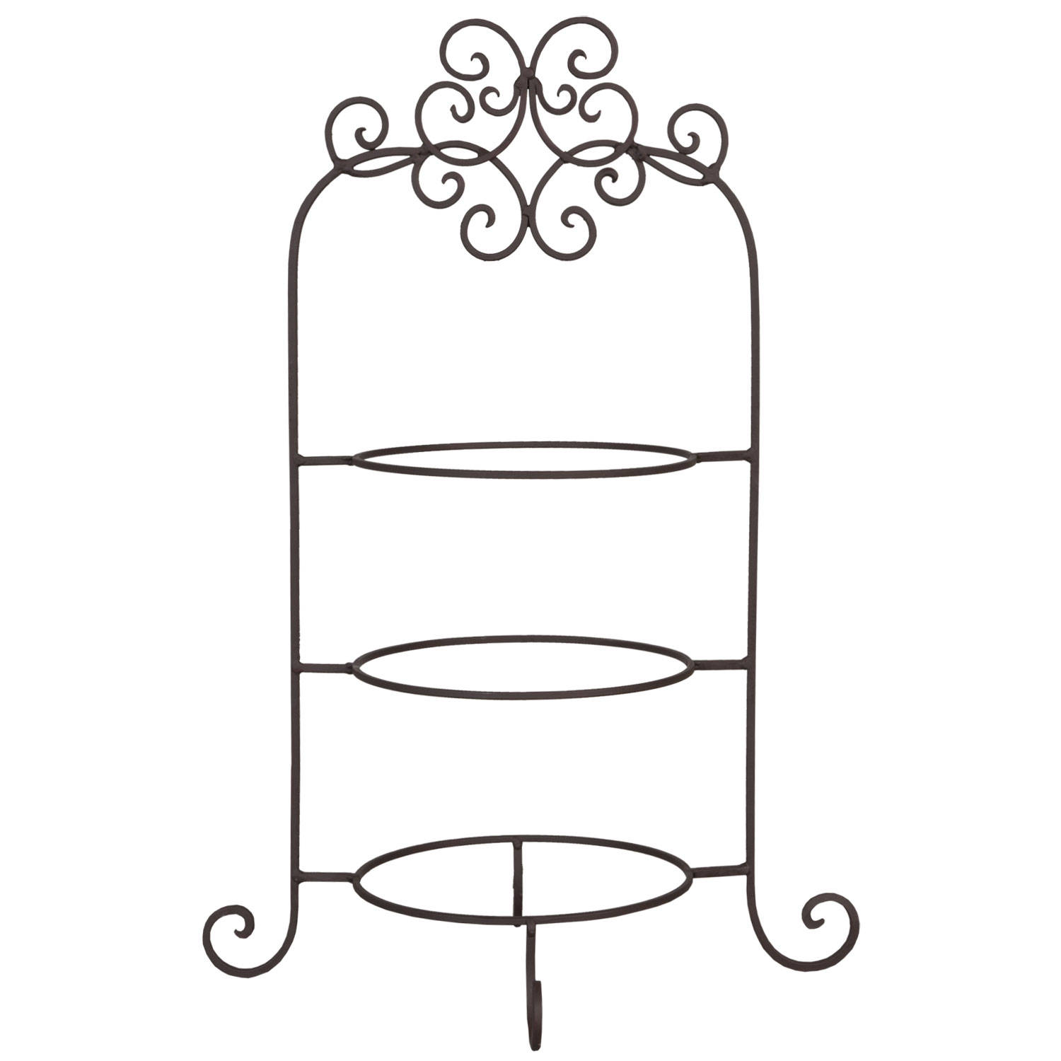 engel Observeer meditatie Clayre & eef etagère voor 3 borden 36x28x54 cm ( diameter ring 20cm ) -  bruin - ijzer | Blokker