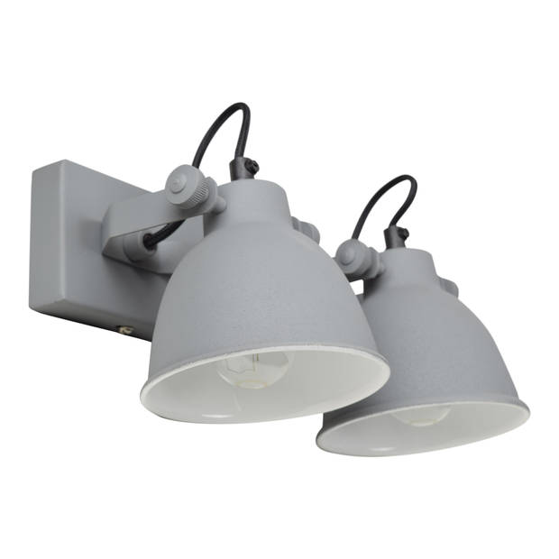 Wandlamp industrial double vintage grey