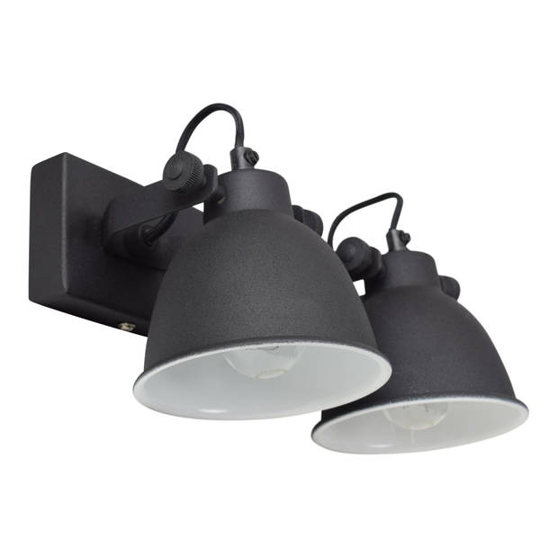 Wandlamp industrial double vintage black