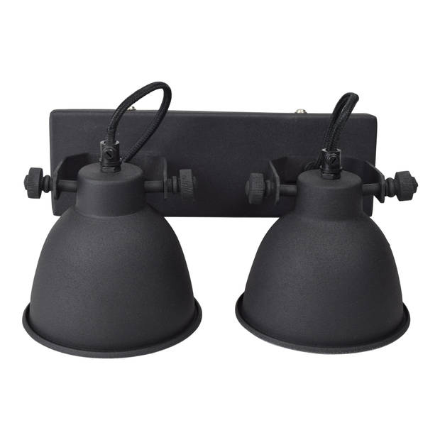 Wandlamp industrial double vintage black