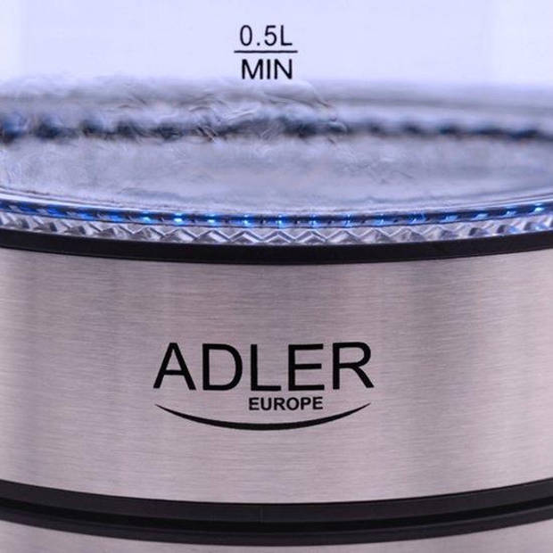 Adler 1225 - Waterkoker - 1,7 liter - Glas - LED verlichting - Waterkokers