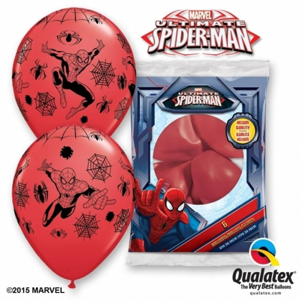 Spiderman party thema ballonnen 6x stuks - Ballonnen