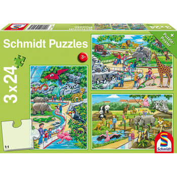 Schmidt puzzel Een dagje dierentuin - 3 x 24 stukjes - 3+