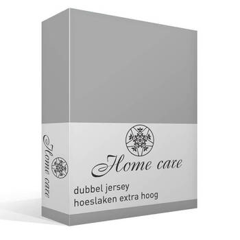 Home Care dubbel jersey hoeslaken extra hoog - 100% dubbel gebreide katoen - 2-persoons (140x200/220 cm) - Grijs