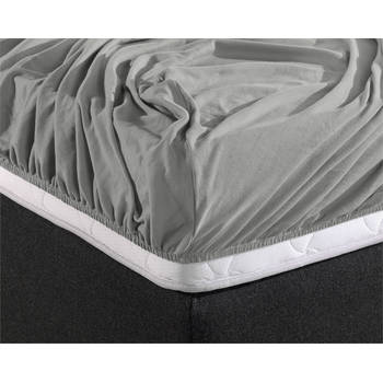 HappyBed Grijs 80/90/100x200 (Dubbel) - Hoeslaken - 100% katoen