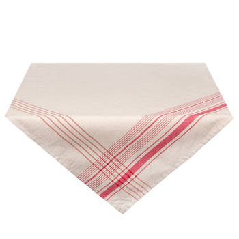 Clayre & eef tafelkleed 100x100 cm - wit, rood - katoen, 100% katoen