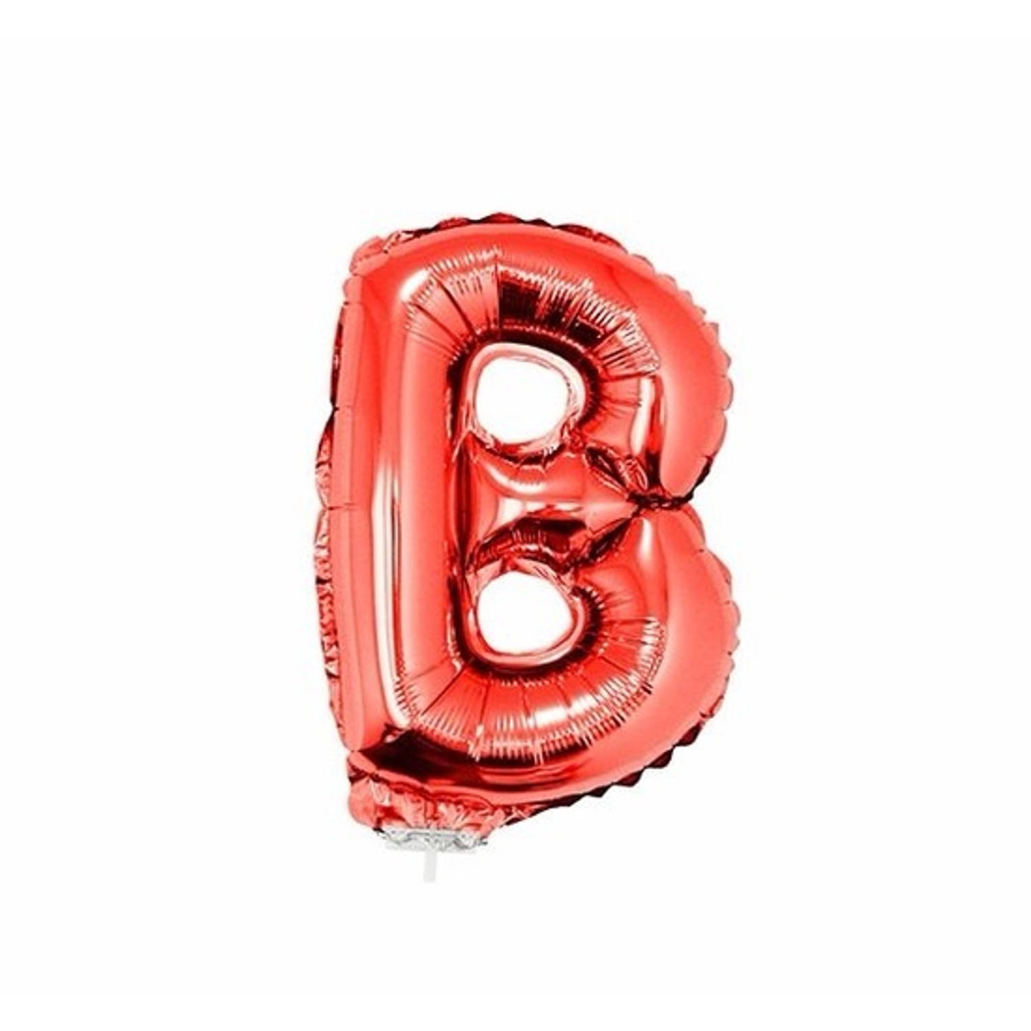 Rode opblaas letter b op stokje 41 cm