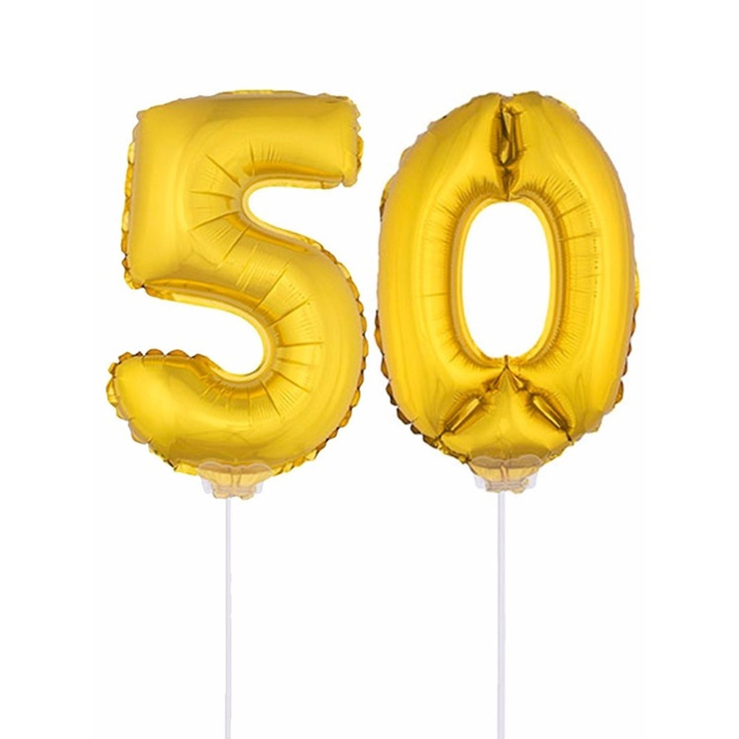 Folie ballonnen cijfer 50 goud 41 cm - Ballonnen