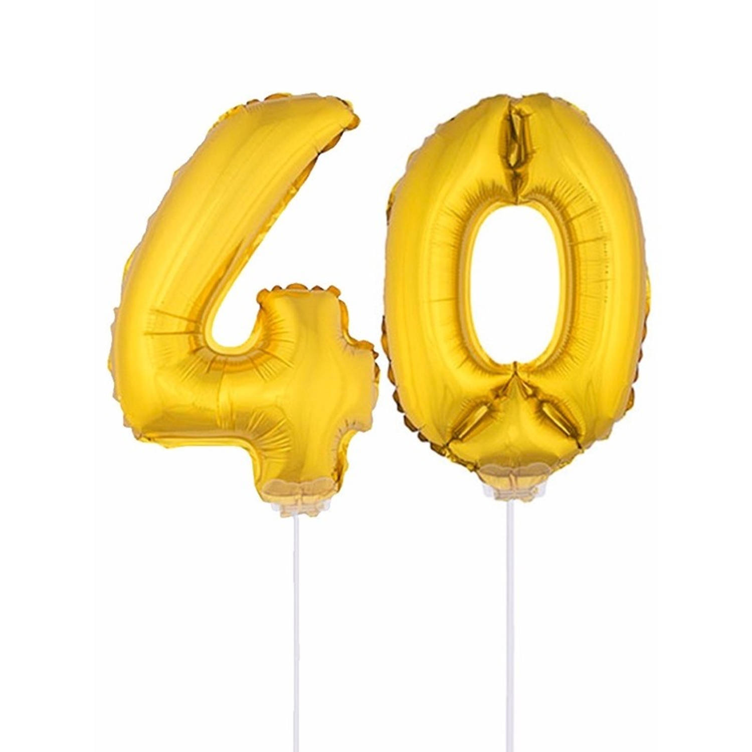 Folie ballonnen cijfer 40 goud 41 cm - Ballonnen