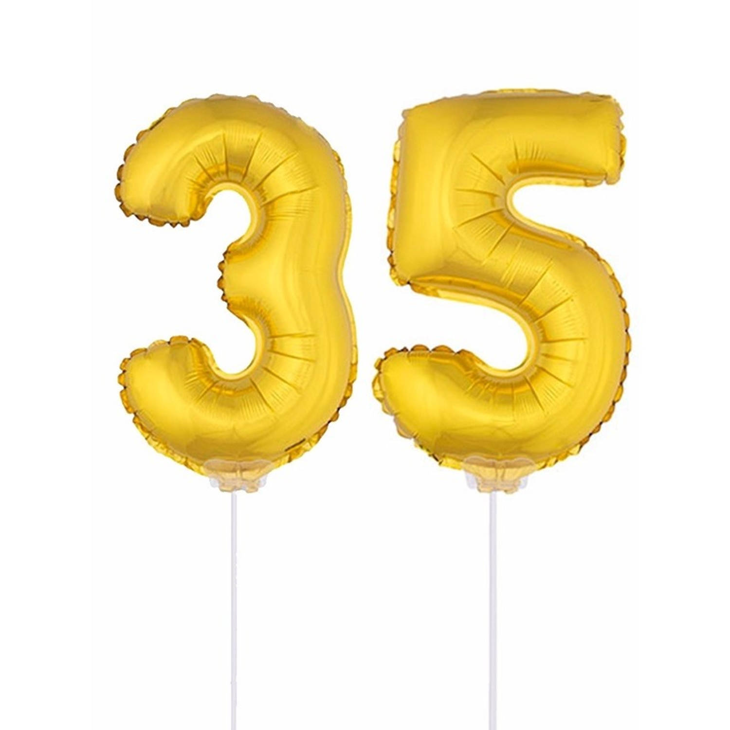 Folie ballonnen cijfer 35 goud 41 cm - Ballonnen