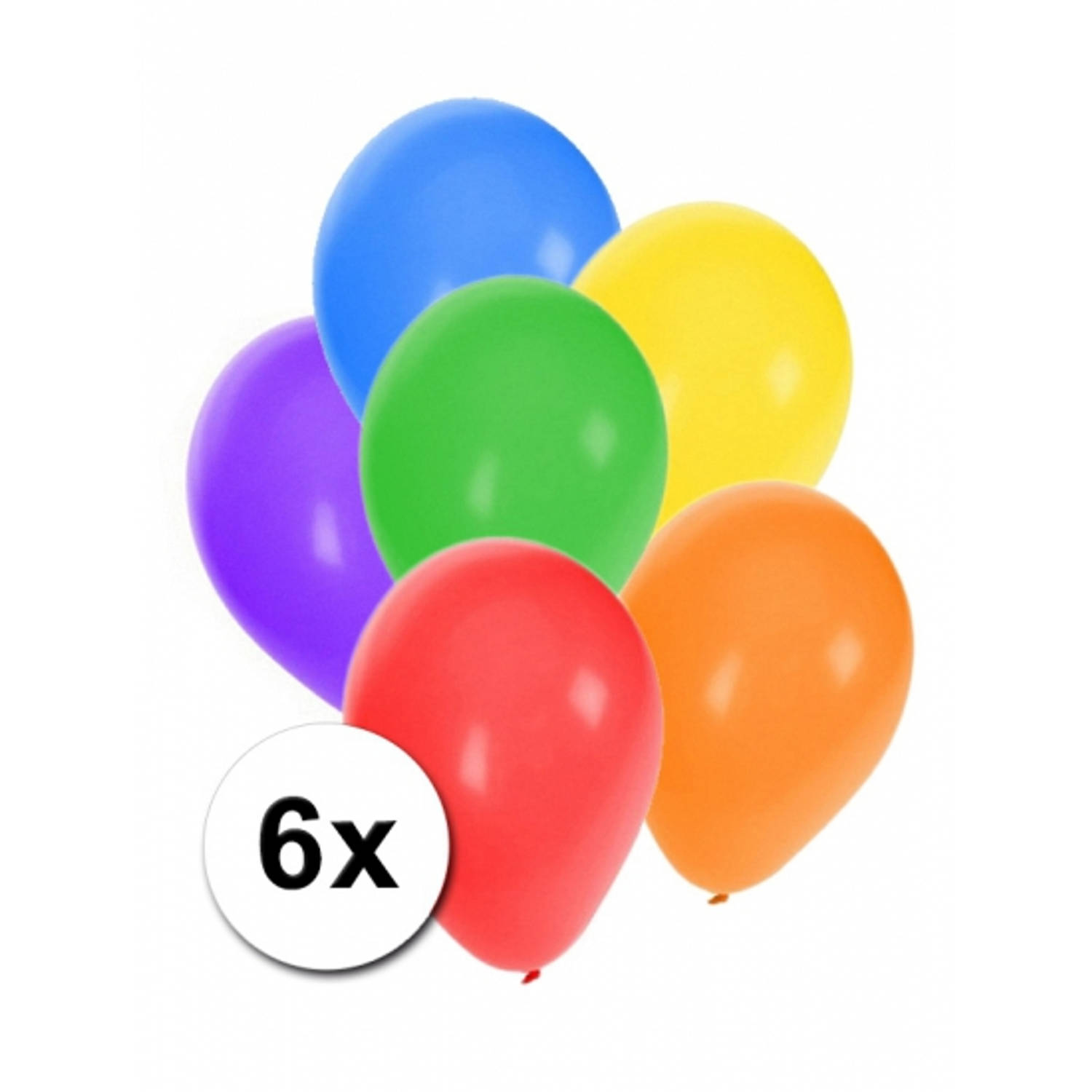 Gekleurde feestballonnen 6 stuks - Ballonnen