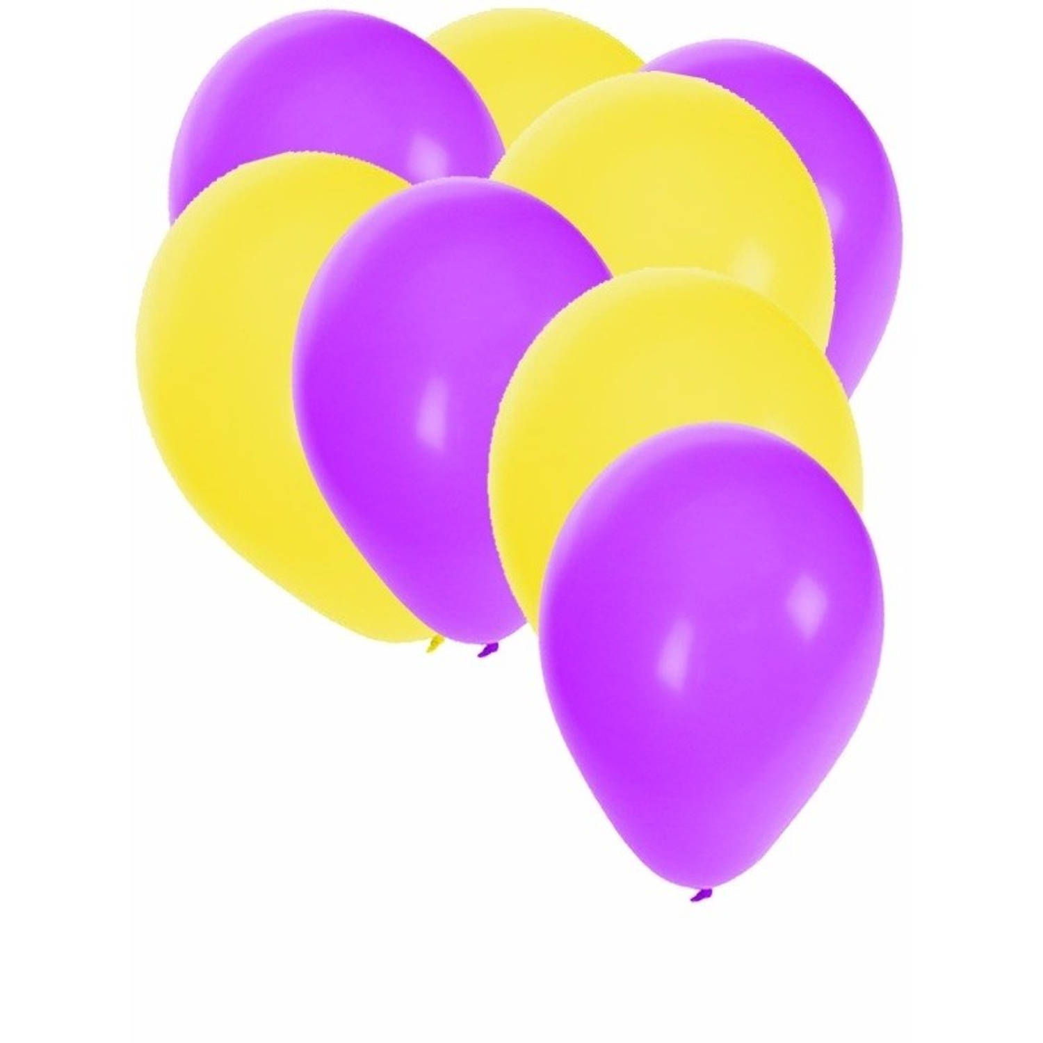 Paarse en gele ballonnen 30 stuks - Ballonnen