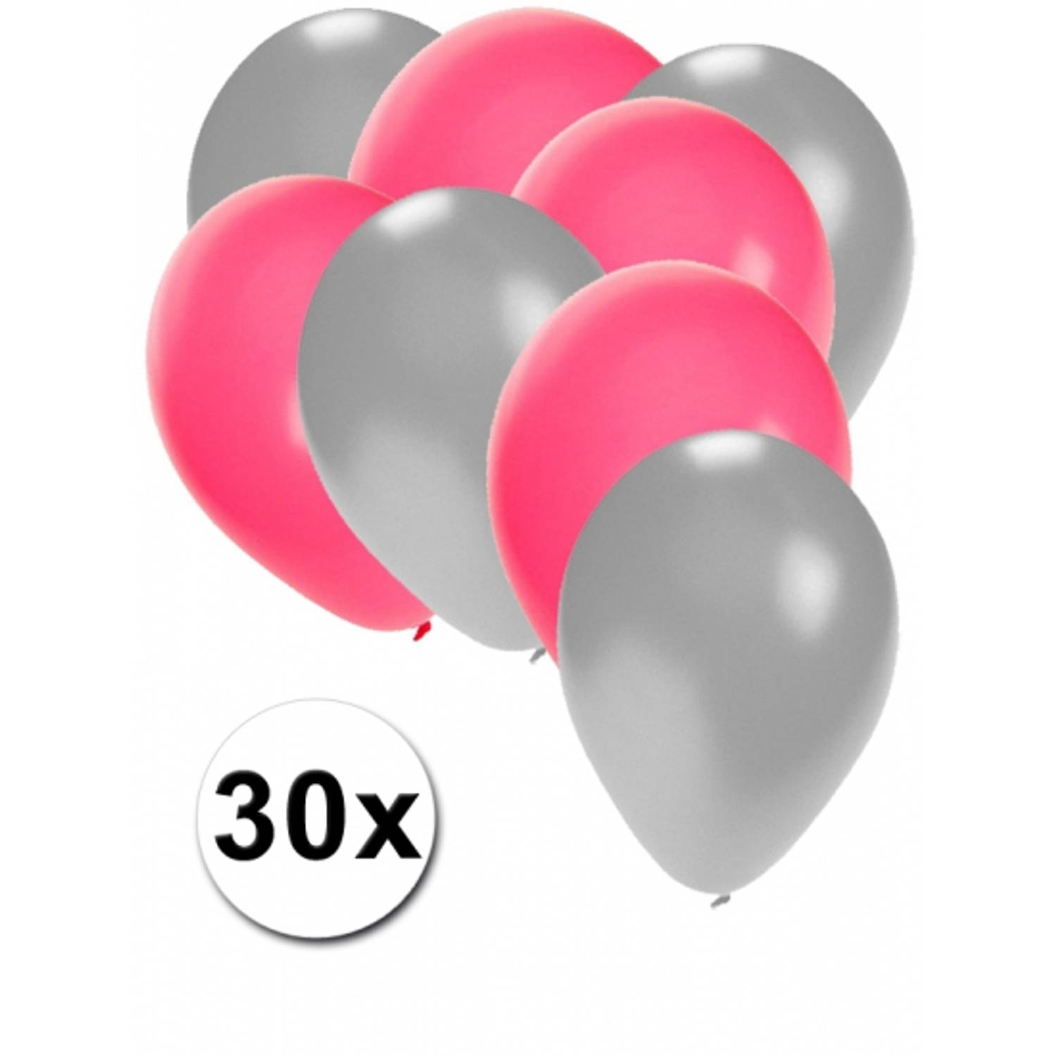 zeevruchten intellectueel analoog Zilveren en roze ballonnen 30 stuks - Ballonnen | Blokker