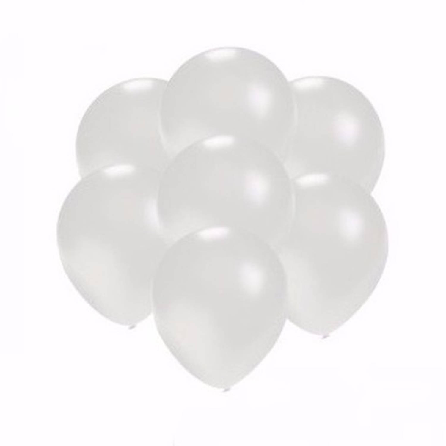 25x metallic witte ballonnen klein - Ballonnen Blokker