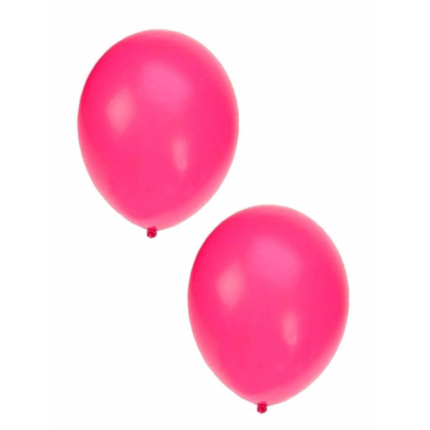 25x stuks Neon roze party ballonnen 27 cm - Ballonnen