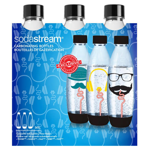 SodaStream Fuse Hipster 3-pack flessen - 1 L