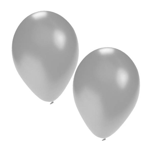25x stuks zilveren party ballonnen - Ballonnen