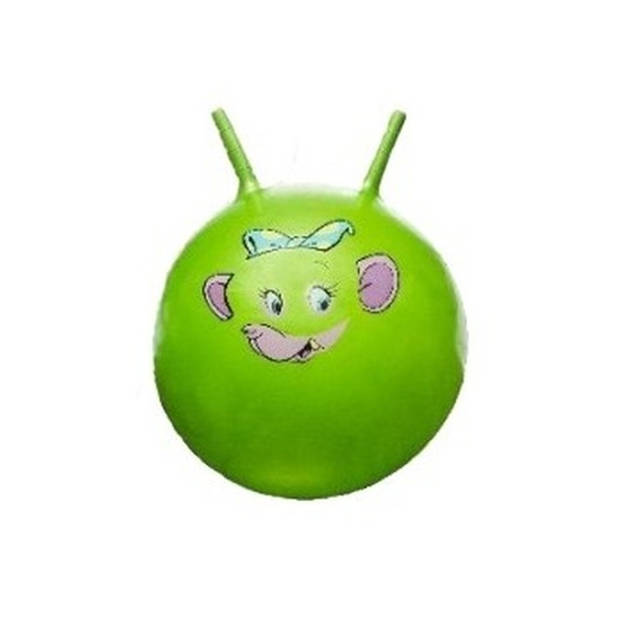 Skippybal met dieren gezicht groen 46 cm - Skippyballen