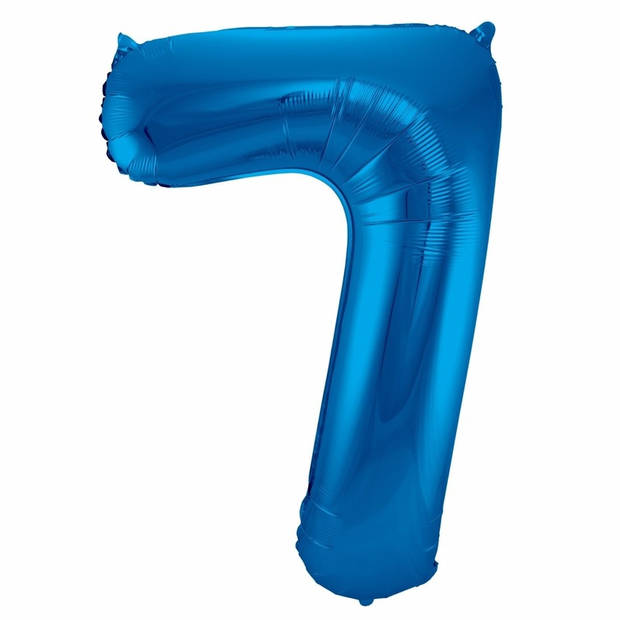 Cijfer 7 ballon blauw 86 cm - Ballonnen