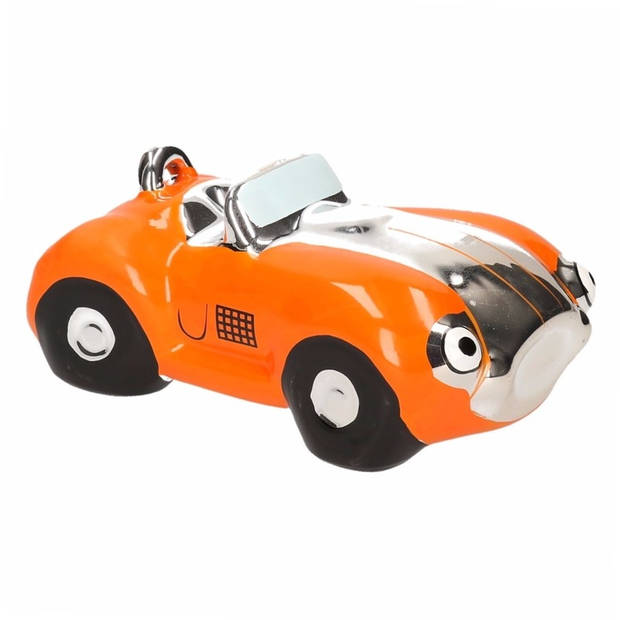 Oranje jongens sportauto cabriolet spaarpot 15 cm - Spaarpotten