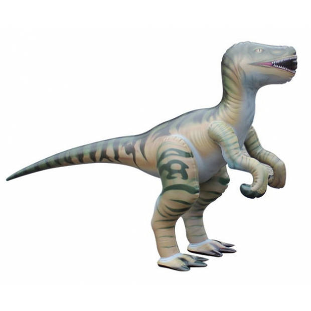 Opblaas Velociraptor dino bruin 130 cm - Opblaasfiguren