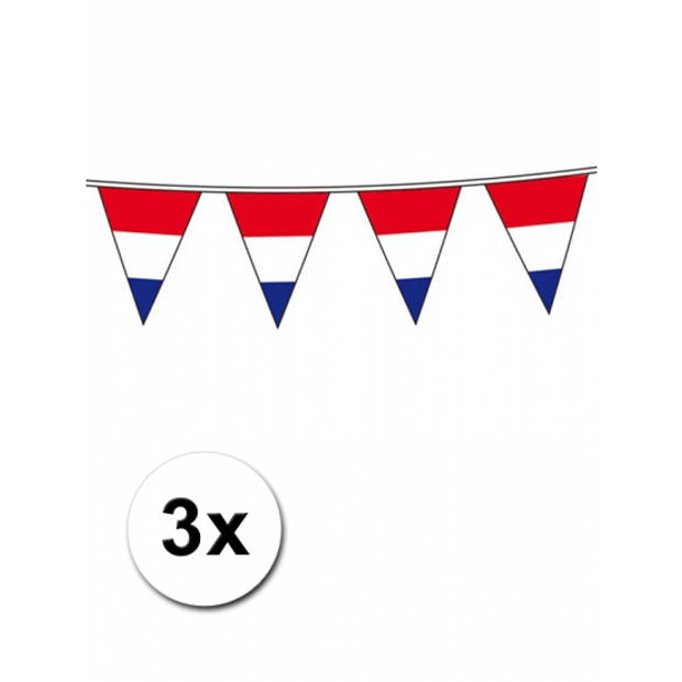 3x Holland vlaggenlijnen van 10 meter - Vlaggenlijnen