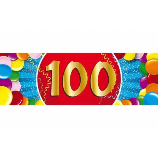 Feest ballonnen met 100 jaar print 16x + sticker - Ballonnen