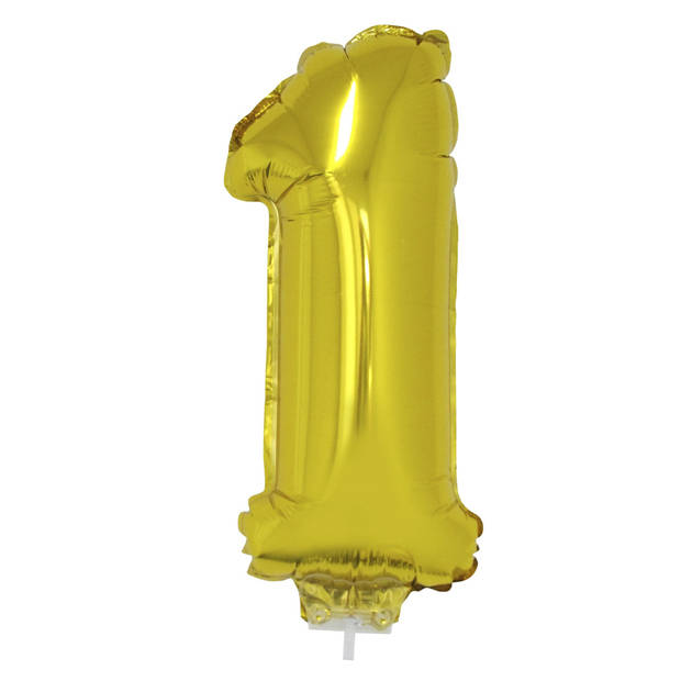 Folie ballonnen cijfer 18 goud 41 cm - Ballonnen