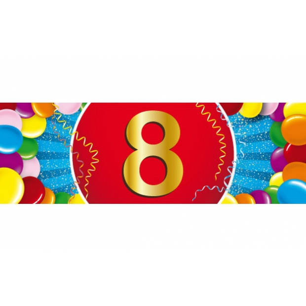 10x 8 Jaar leeftijd stickers verjaardag versiering - Feeststickers