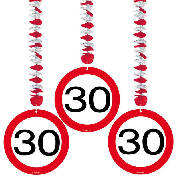 30 jaar verjaardag versiering set extra stopbord - Feestpakketten